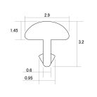 HFS-J1-P24 Hosco Japan  packaged precut stainless-steel fretwire, jumbo, 2.90mm x 1.45mm crown size, 24 pcs