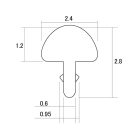 HFS-M1-P24 Hosco Japan  packaged precut stainless-steel fretwire, medium, 2.40 x 1.20mm crown size, 24 pcs