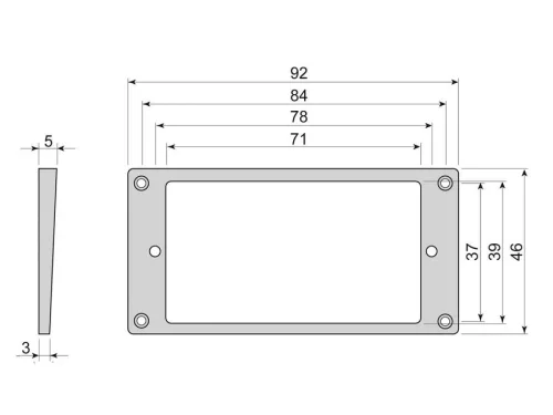 HFS3050BK Boston  humbucker frame, flat bottom slanted top, 3 to 5mm height, black