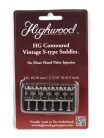 HG105-NI Highwood  contoured vintage S-style bridge saddles 10,50mm string spacing, nickel, set of 6