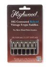 HG108-NIR/6 Highwood  contoured vintage S-style bridge saddles 10,80mm string spacing, nickel reliced, BULK SET of 36