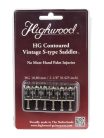 HG108-NI Highwood  contoured vintage S-style bridge saddles 10,80mm string spacing, nickel, set of 6