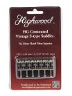 HG112-NI Highwood  contoured vintage S-style bridge saddles 11,20mm string spacing, nickel, set of 6