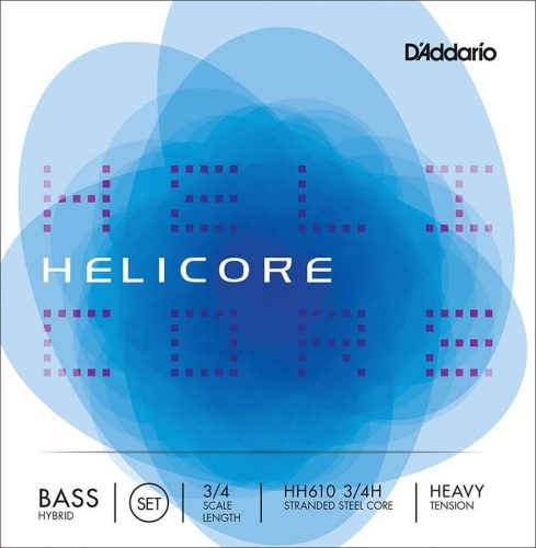 HH610-34H D'Addario Helicore Hybrid double bass string set 3/4, heavy, nickel