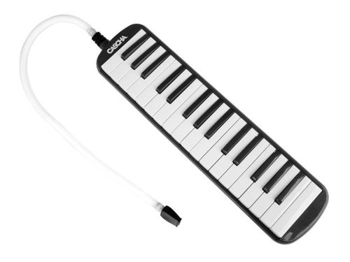 Cascha Melodica neagră HH 2061 – 32 clape, corp robust din plastic igienic, include husă, muștiuc, tub, curea de mână, stickere colorate, manual
