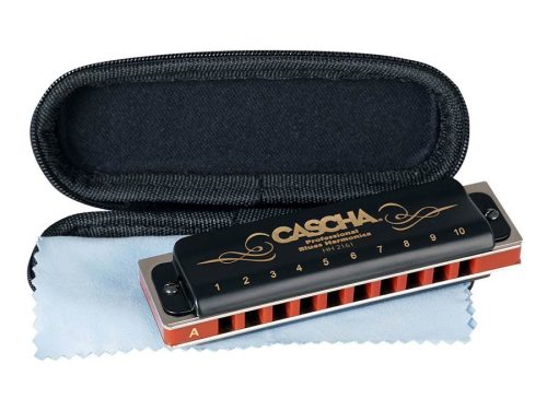 HH 2161 Cascha  professional blues harmonica in A, incl. case and cleaning cloth