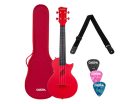 HH 2280 Cascha  carbon fiber concert ukelele with softcase, strap and 3 picks, red