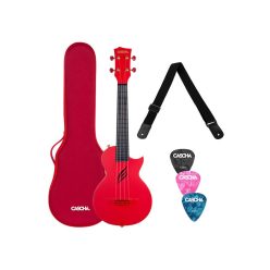   HH 2280 Cascha  carbon fiber concert ukelele with softcase, strap and 3 picks, red