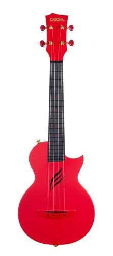 HH 2280 Cascha  carbon fiber concert ukelele with softcase, strap and 3 picks, red