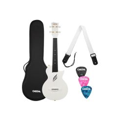   HH 2286 Cascha  carbon fiber concert ukelele with softcase, strap and 3 picks, white