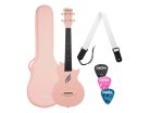 HH 2288 Cascha  carbon fiber concert ukelele with softcase, strap and 3 picks, pink