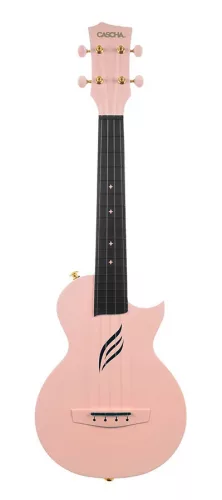 HH 2288 Cascha  carbon fiber concert ukelele with softcase, strap and 3 picks, pink