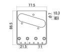 HK-24NS/BS Hosco Japan  by Gotoh bridge for e-guitar, Teaser, pitch 10,8mm, brass "In-tune" saddles, nickel