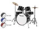 HM-100-BK Hayman Start Series 5-piece drum kit, black single braced stands, drum throne, cymbals & sticks, black