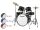 HM-100-MR Hayman Start Series 5-piece drum kit, black single braced stands, drum throne, cymbals & sticks, metallic red