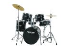 HM-325-BK Hayman Pro Series 5-piece jazz drum kit, double braced stands, drum throne and cymbals included, black