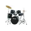 HM-325-BK Hayman Pro Series 5-piece jazz drum kit, double braced stands, drum throne and cymbals included, black