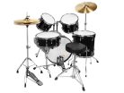 HM-350-BK Hayman Pro Series 5-piece fusion drum kit, double braced stands, drum throne and cymbals included, black