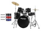 HM-350-MR Hayman Pro Series 5-piece fusion drum kit, double braced stands, drum throne and cymbals included, metallic red