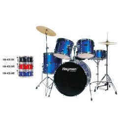   HM-400-BK Hayman Pro Series 5-piece drum kit, double braced stands, drum throne and cymbals included, black