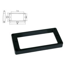   HPF-08-TBK Boston  pickup ring, humbucker, plastic, black, height: 10,0-12,0mm, high, flat