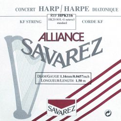   HPK-116 Savarez Alliance small or concert harp string, plain KF, 1,16mm, length: 1,50 meter