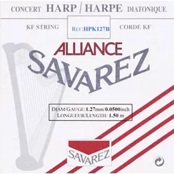   HPK-127B Savarez Alliance small or concert harp string, plain KF, 1,27mm, length: 1,50 meter, black