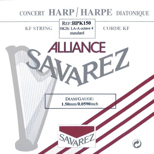 HPK-150 Savarez Alliance small or concert harp string, plain KF, 1,50mm, length: 1,50 meter