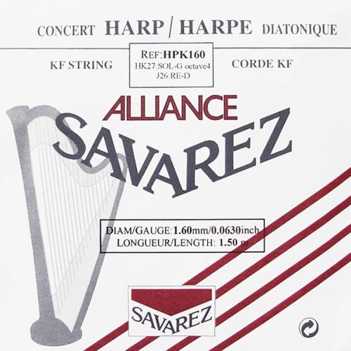 HPK-160 Savarez Alliance small or concert harp string, plain KF, 1,60mm, length: 1,50 meter