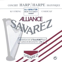   HPK-172-B Savarez Alliance small or concert harp string, plain KF, 1,72mm, length: 1,50 meter, black