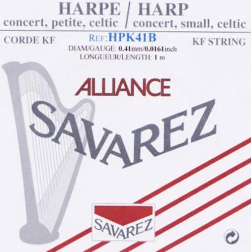 HPK-41B Savarez Alliance small or concert harp string, plain KF, 0,41mm, length: 1 meter, black