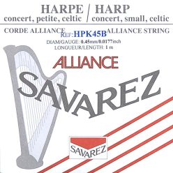   HPK-45B Savarez Alliance small or concert harp string, plain KF, 0,45mm, length: 1 meter, black