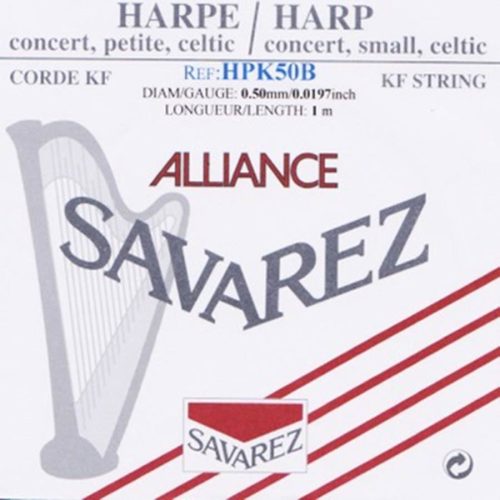 HPK-50B Savarez Alliance small or concert harp string, plain KF, 0,50mm, length: 1 meter, black