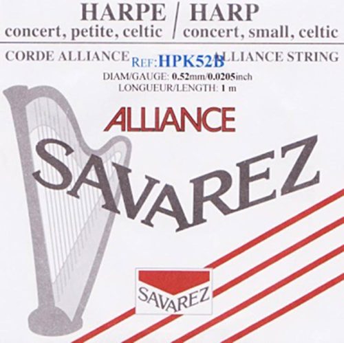 HPK-52B Savarez Alliance small or concert harp string, plain KF, 0,52mm, length: 1 meter, black