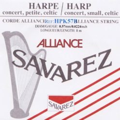   HPK-57B Savarez Alliance small or concert harp string, plain KF, 0,57mm, length: 1 meter, black