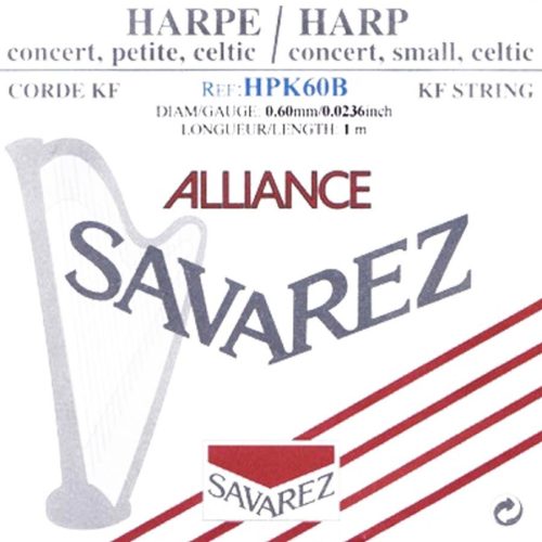 HPK-60B Savarez Alliance small or concert harp string plain KF, 0,60mm, length: 1 meter, black