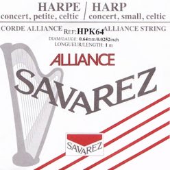   HPK-64B Savarez Alliance small or concert harp string, plain KF, 0,64mm, length: 1 meter, black