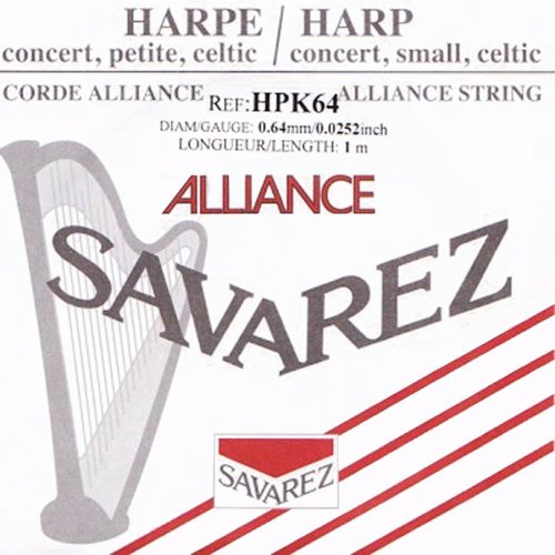 HPK-64B Savarez Alliance small or concert harp string, plain KF, 0,64mm, length: 1 meter, black