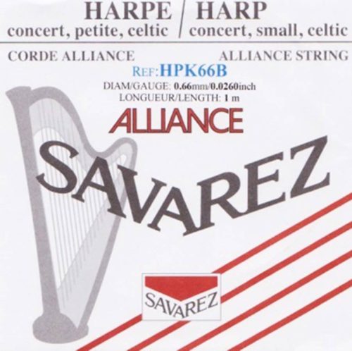 HPK-66B Savarez Alliance small or concert harp string, plain KF, 0,66mm, length: 1 meter, black