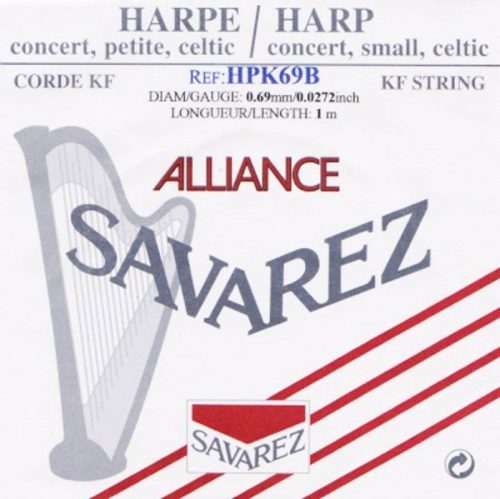 HPK-69-B Savarez  small or concert harp string, plain KF, 0,69mm, length: 1 meter, black