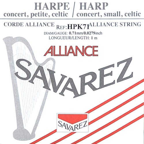 HPK-71 Savarez Alliance small or concert harp string, plain KF, 0,71mm, length: 1 meter