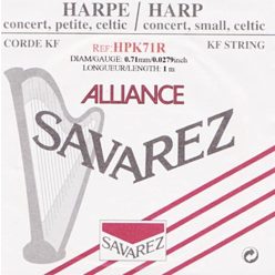   HPK-71R Savarez Alliance small or concert harp string, plain KF, 0,71mm, length: 1 meter, red