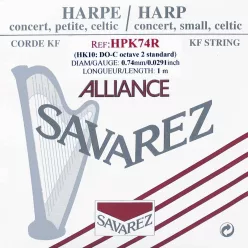   HPK-74-R Savarez Alliance small or concert harp string, plain KF, 0,74mm, length: 1 meter, red