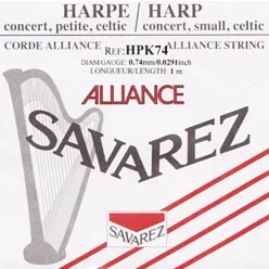   HPK-74 Savarez  small or concert harp string, plain KF, 0,74mm, length: 1 meter