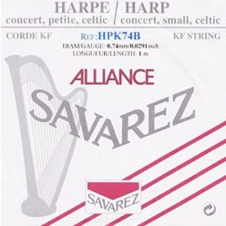   HPK-74B Savarez Alliance small or concert harp string, plain KF, 0,74mm, length: 1 meter, black