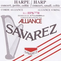   HPK-77R Savarez Alliance small or concert harp string, plain KF, 0,77mm, length: 1 meter, red