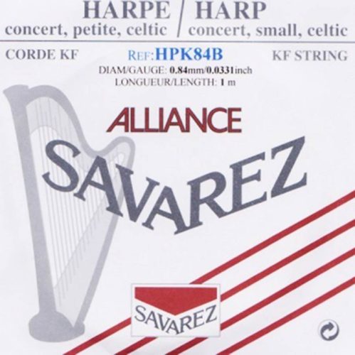 HPK-84B Savarez Alliance small or concert harp string, plain KF, 0,84mm, length: 1 meter, black