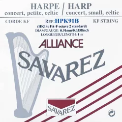   HPK-91-B Savarez Alliance small or concert harp string, plain KF, 0,11mm, length: 1 meter, black
