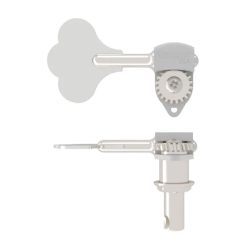   HS0670CT Hipshot  HB6 3/8" USA Ultralite bass tuning machine, chrome, clover key, treble side