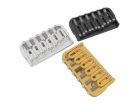 HS41060B Hipshot  6 string fixed guitar bridge, solid brass base plate, stainless steel saddles, black